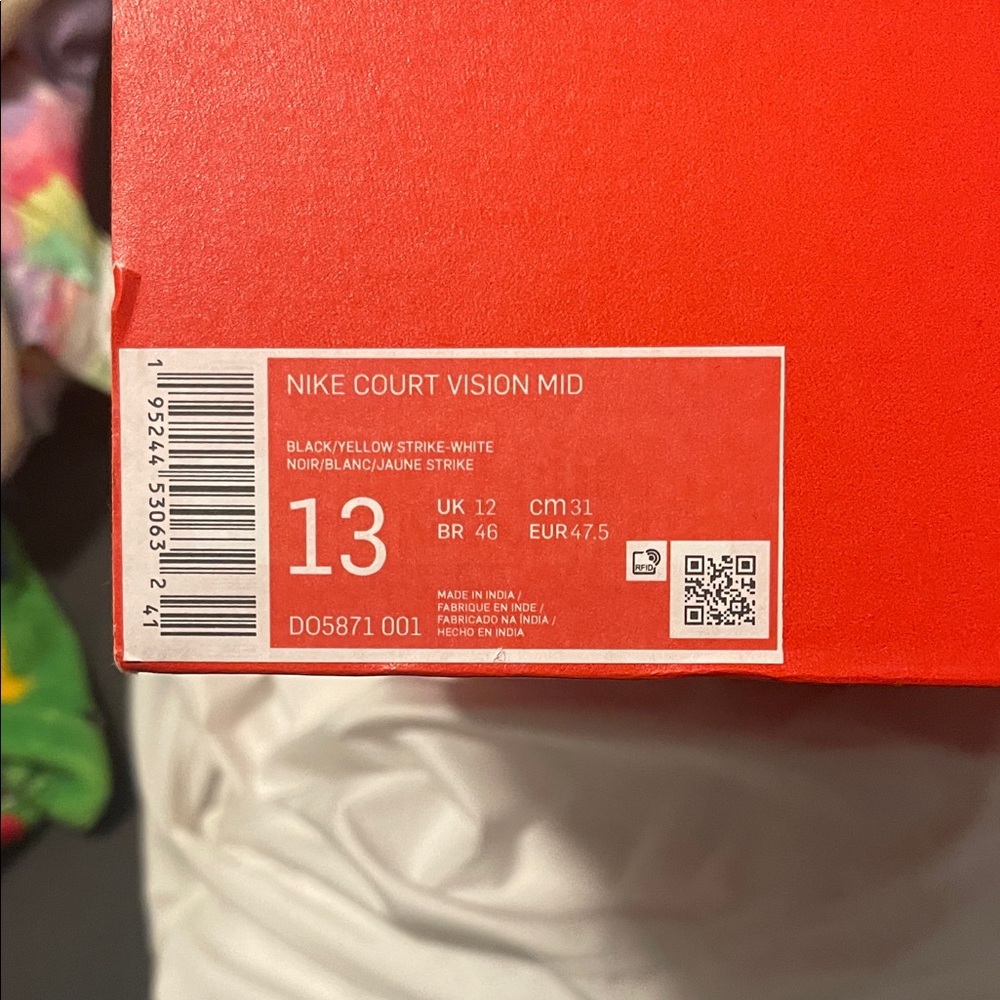 Nike Court Vision Mid in Black, Yellow, and White